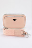 Pink Triple Zip Pocket Cross Body Bag 