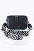 Black Geometric Strap Cross Body Bag
