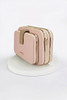 Pink Geometric Strap Triple Pocket Cross Body Bag
