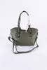 Olive Green Handbag With Decorative Tie