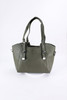 Olive Green Handbag With Decorative Tie
