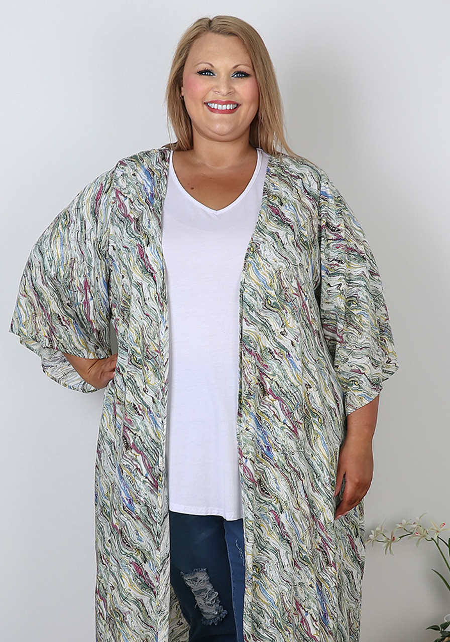 Bryn Walker Plus Size Kit Stretch Faux Suede 3/4 Sleeve Open-Front Belted  Cardigan | Dillard's