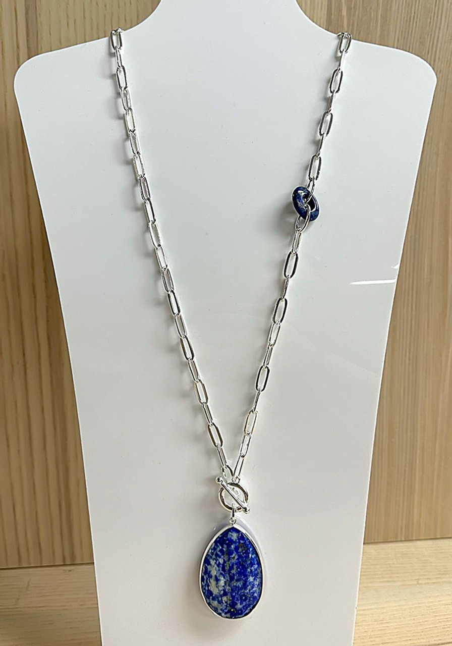 Blue shop teardrop pendant