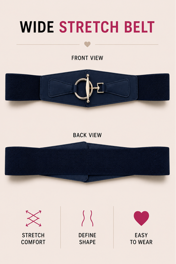 Plus Size A Little Fancy Black Stretch Belt