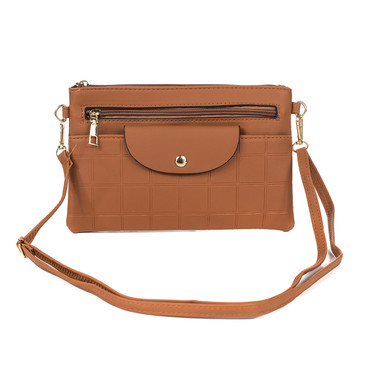 Caramel Multi Pocket Square Detail Bag