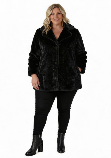 plus size black winter coat