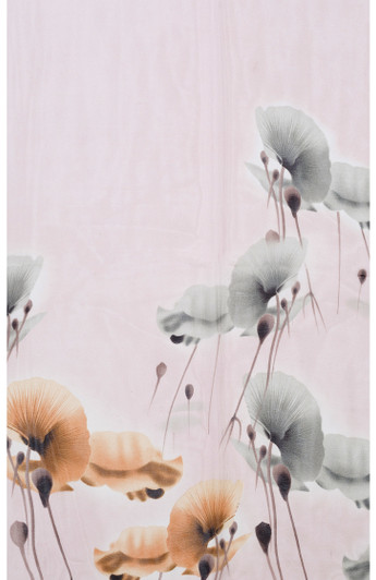 Pink Oriental Poppy Chiffon Scarf