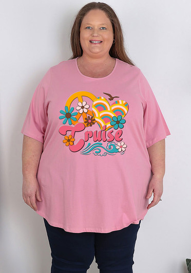 Plus Size Sure Design Women's Infinitee Ohm T-Shirt Pink – Sure Design  Wholesale