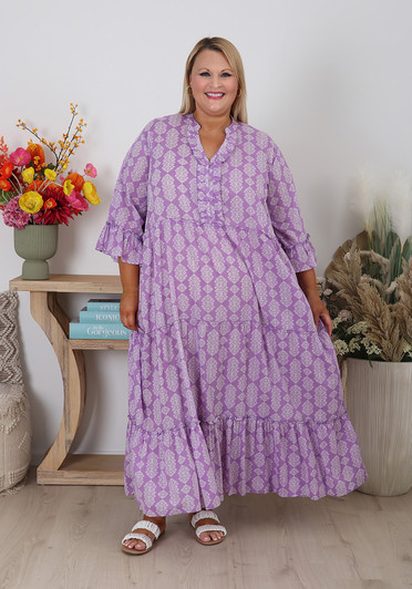 Plus Size Lilac Boho Dress