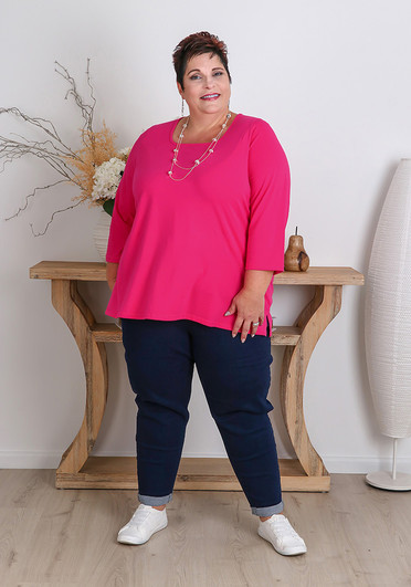plus size fuchsia cotton top