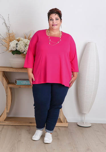 plus size fuchsia cotton top
