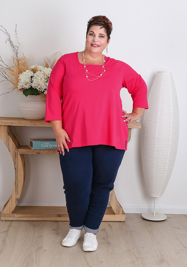 plus size fuchsia cotton top