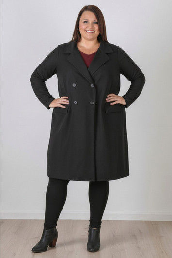 Plus Size Black Trench Coat