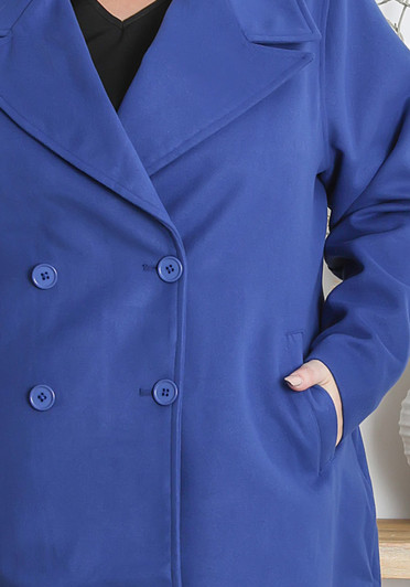 Plus size blue winter coat