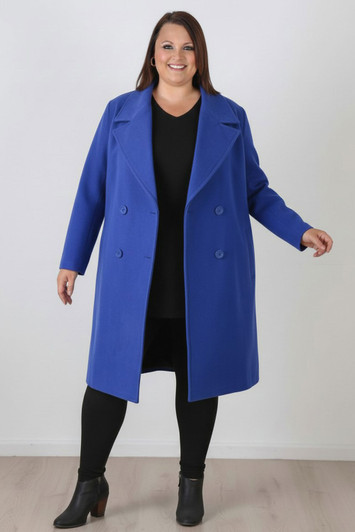 Plus size blue winter coat