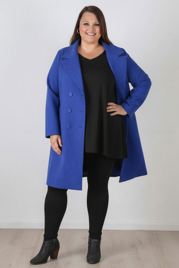 Plus size blue winter coat