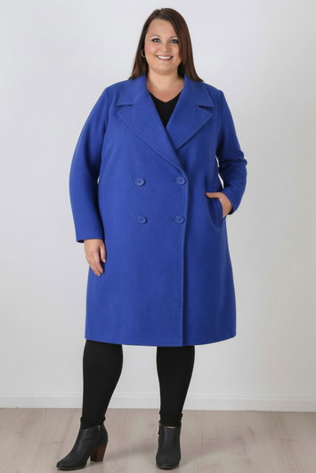 Plus size blue winter coat