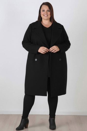 plus size black winter coat