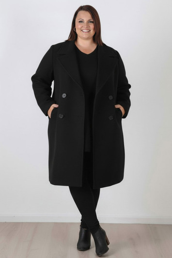 plus size black winter coat