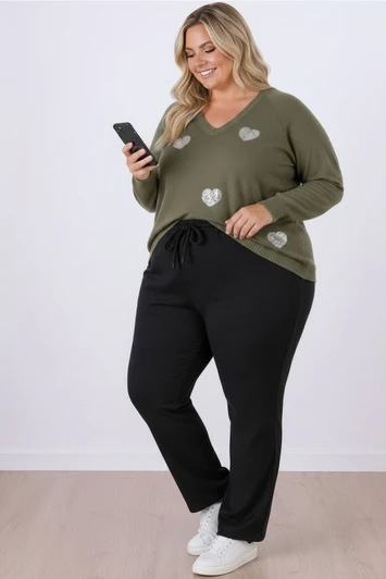Plus Size Black fleece winter pants Sizes 18 to 32 