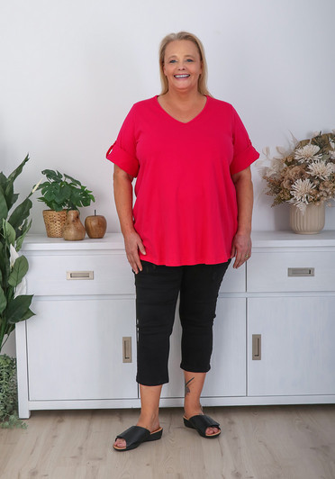 plus size adjustable sleeve tee