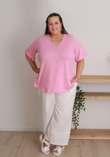 Plus Size White Textured Casual Pant