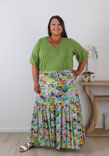 Plus Size Water Colour Skirt