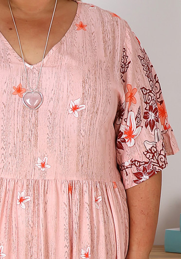 Plus Size Pink Boho Dress