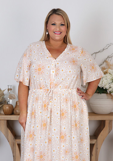 Plus Size Apricot Summer Dress