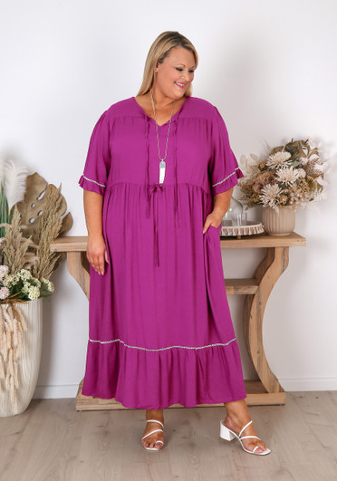 Plus Size Purple Long Dress