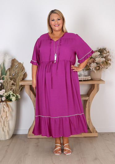 Plus Size Purple Long Dress
