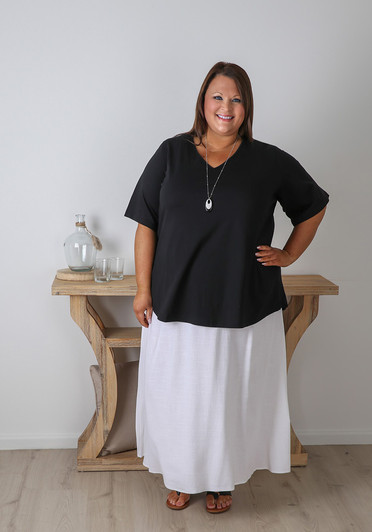 Plus Size Cool White Skirt 