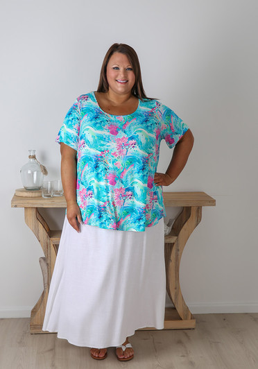Plus Size Cool White Skirt 
