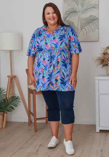 Plus Size Purple Vibes Tie Waist Top