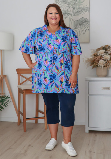 Plus Size Purple Vibes Tie Waist Top