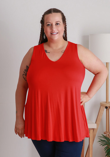 Plus Size Red Swing Tank Top
