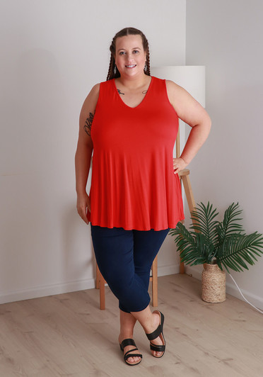 Plus Size Summer Red Tank Top