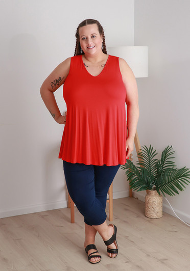 Plus Size Red Swing Tank Top