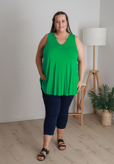 Plus Size Green Swing Tank Top