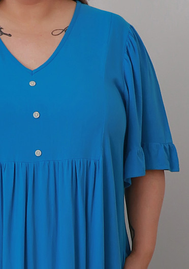 Plus Size Blue Short Sleeve Dress 