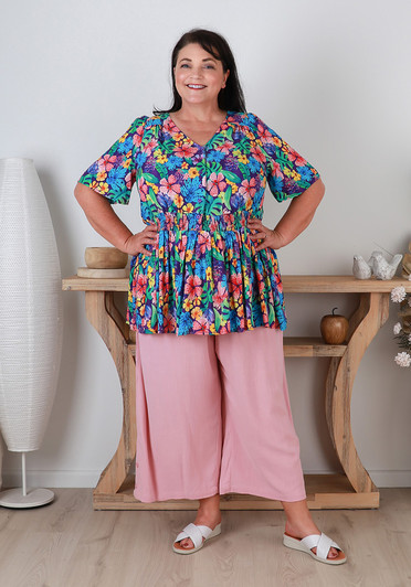plus size pink summer pants 