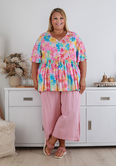 Pink Summer Crop Pant