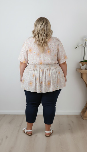 Flowers and Sunshine Short Sleeve Top 