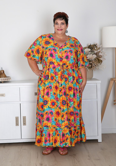 Plus Size Sunflower Summer Dress