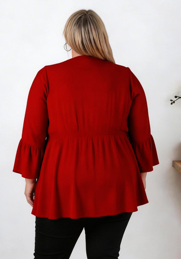 Gypsy Style Top In Dark Red