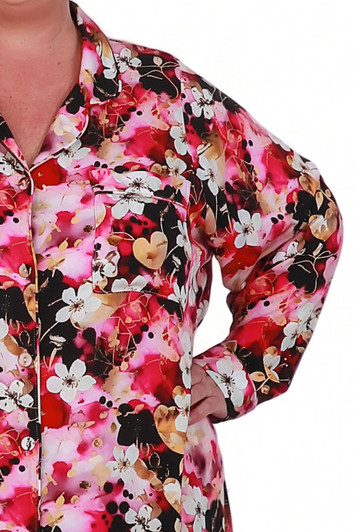 Plus Size Hearts And Blossoms Winter Pyjama Set