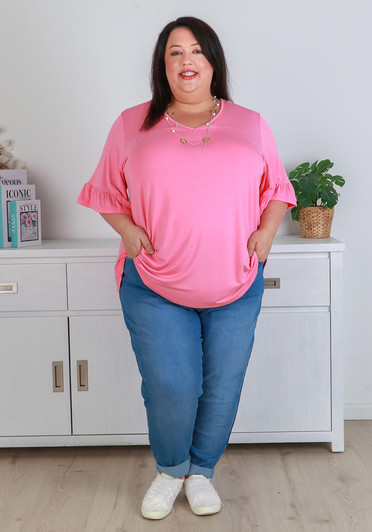 Plus Size Light Blue Pull On Stretch Denim Boyfriend Jeans