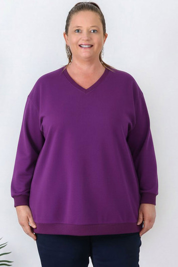 Plus Size Super Soft Purple Sweater Top