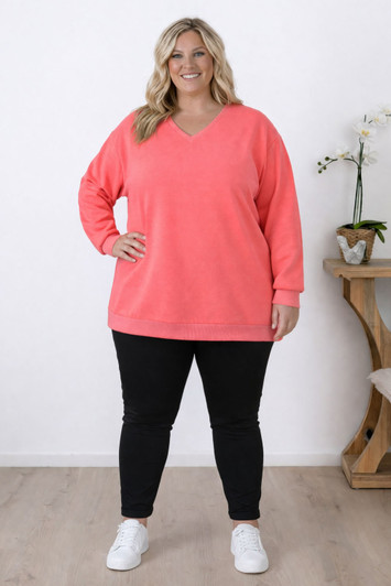 Plus Size Super Soft Peach Sweater Top