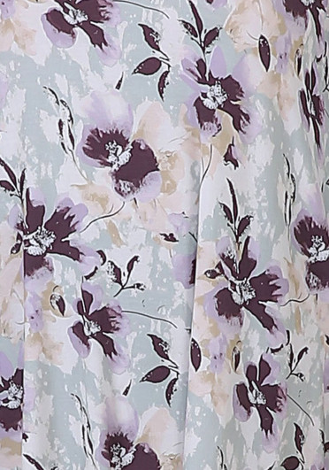 Elbow Sleeve Top In Soft Plum Bloom